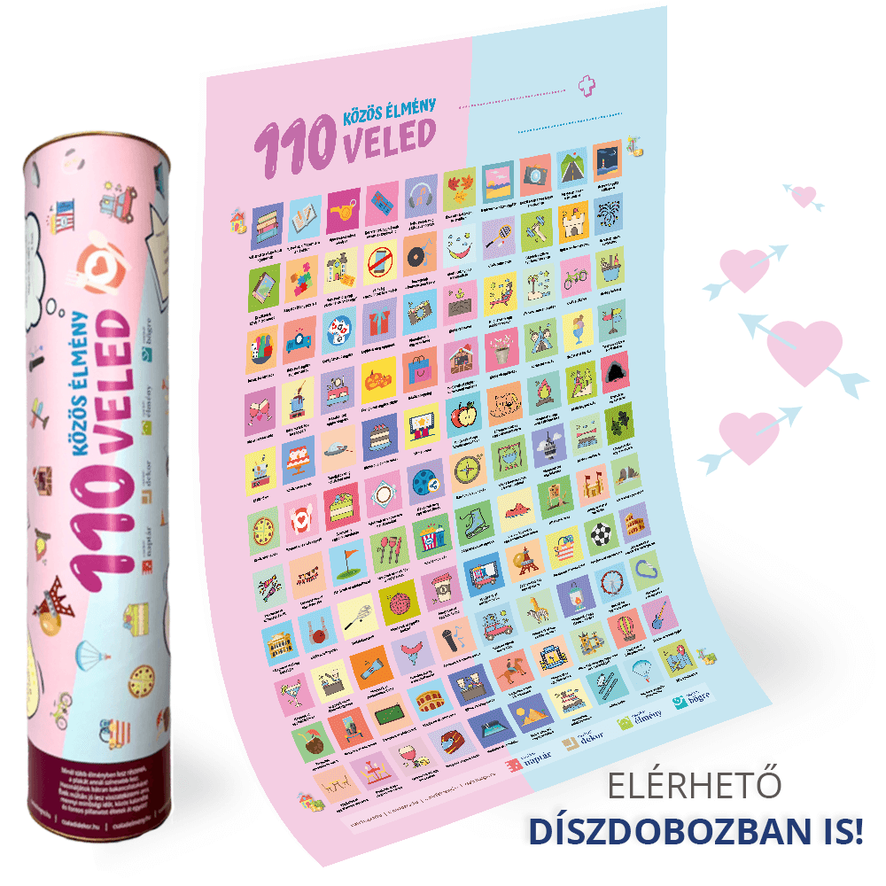 110 élmény pároknak - Kaparós élmény plakát 1 110 élmény pároknak kaparós élmény plakát webshop valentin nap randi nőnap ajándék ötlet