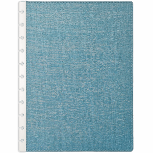 Éjkék lenvászon szövet textiil borító korongos füzet napló planner