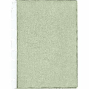 Pisztácia zöld lenvászon szövet textil borító korongos füzet napló planner csaaldinaptar.hu webshop