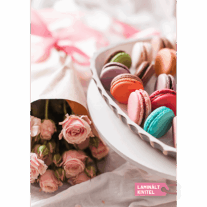 a5 korongos füzet laminált borító macaron rózsa előlap