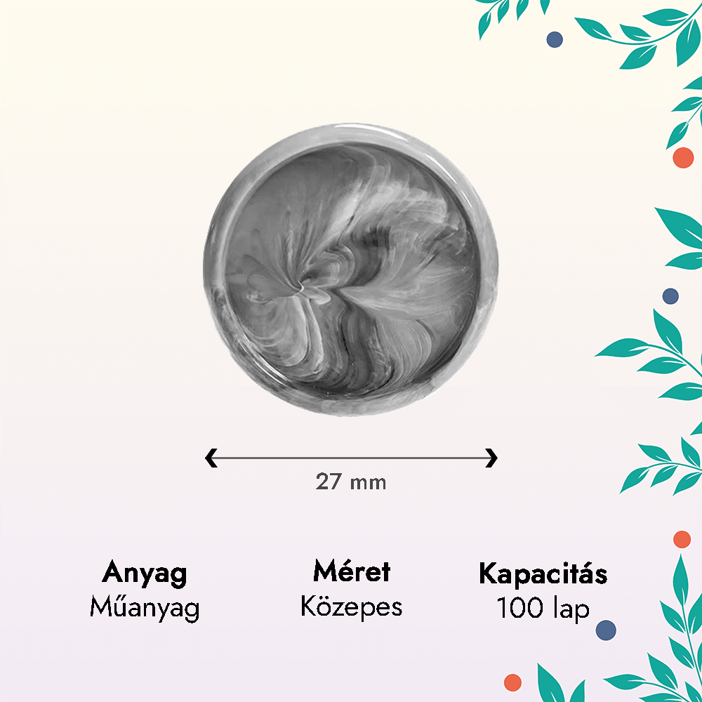 Antracit márvány színű korong – 1 db – közepes méretben 2 antracit marvany korong kozepes termekkep meretekkel