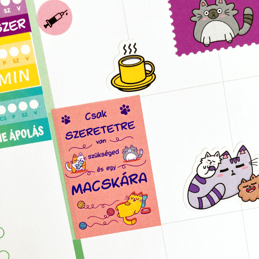 Cicás macskás matricacsomag 5 Cicás macskás matricacsomag