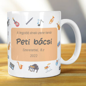 Pedagógus tanári ajándék ötlet bögre ének-zene tanár
