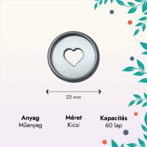 Ezüst színű szív alakú kicsi korong