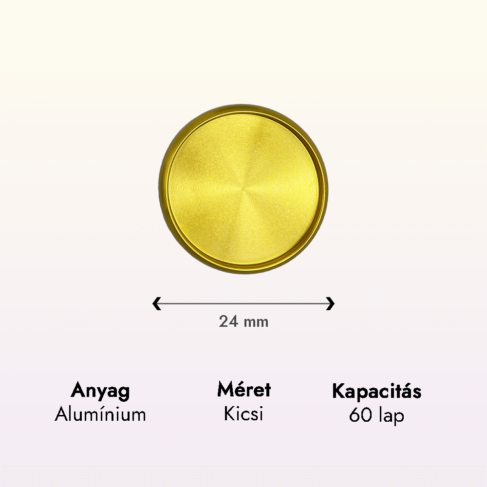 Alumínium korong – 24 mm – arany 2 fem korong arany kicsi 24 adatok