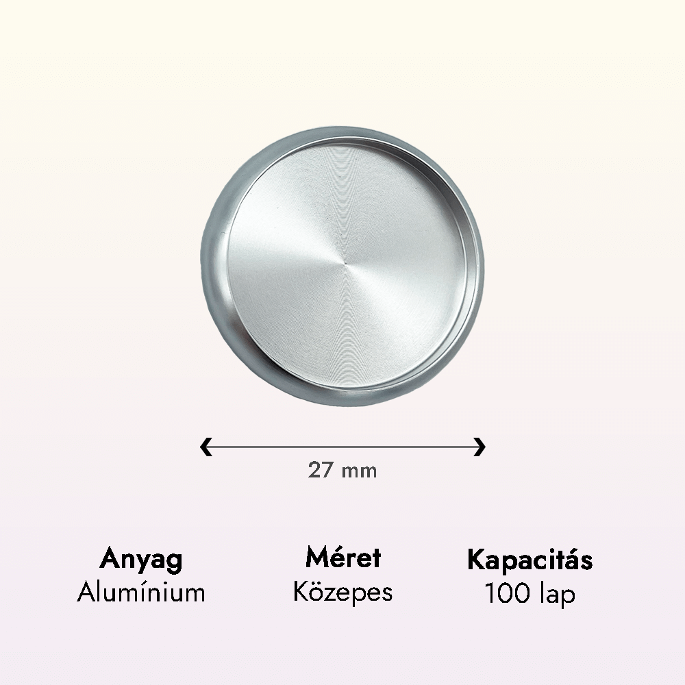Alumínium korong – 27 mm – ezüst 2 fem korong ezust kozepes adatok