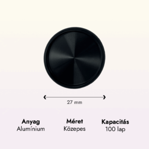 fekete alumínium közepes korong adatok lapraforgó korongos füzet családinaptár