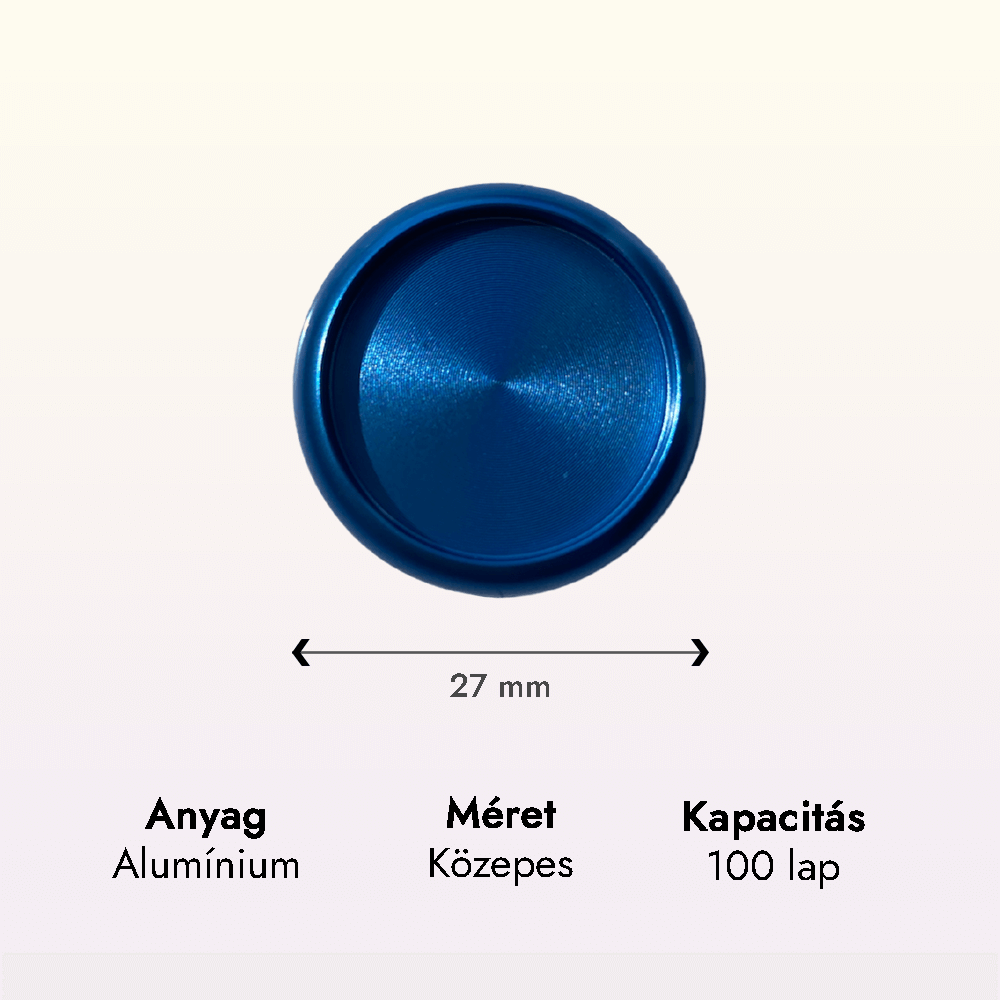 Alumínium korong – 27 mm – kék 2 fem korong kek kozepes adatok