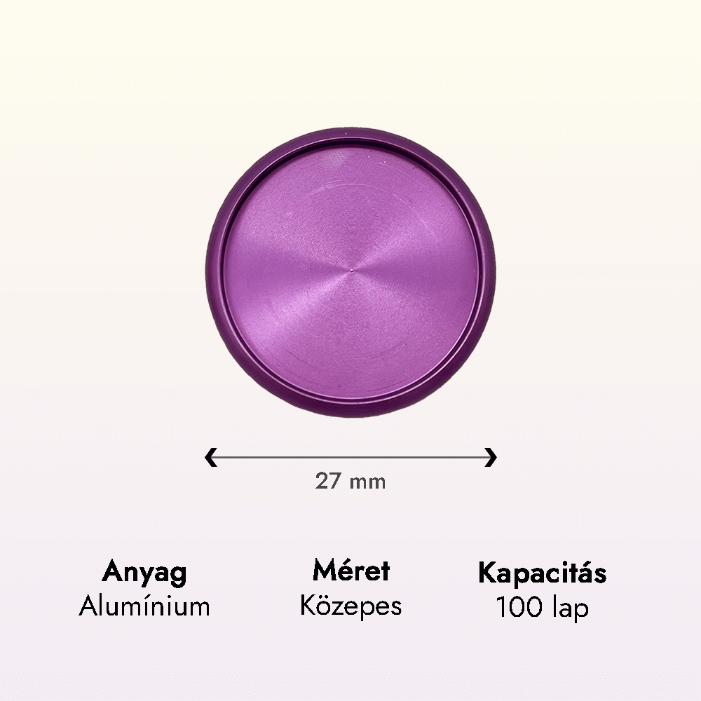 Alumínium korong – 27 mm – lila 2 fem korong lila kozepes adatok