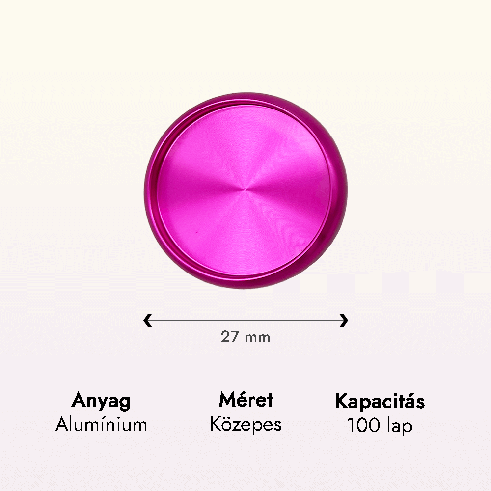 Alumínium korong – 27 mm – pink 2 fem korong pink kozepes adatok