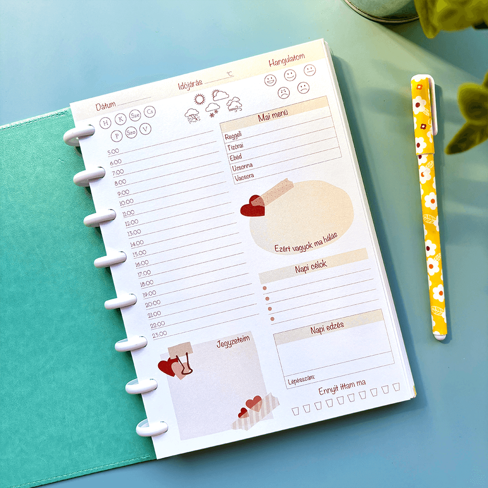 Napi tervező napló korongos határidőnaplóhoz csaladinaptár.hu webshop