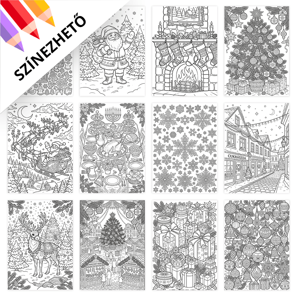 Mandala színező: Karácsony 2 karacsonyi szinezo termekkep info