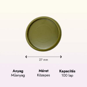 oliva zöld műanyag közepes korong adatok lapraforgó korongos füzet családinaptár