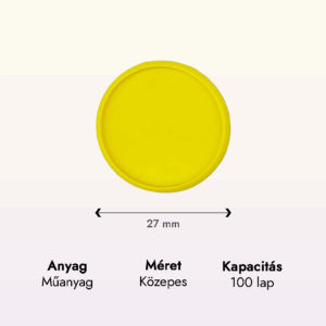 sárga műanyag közepes korong adatok lapraforgó korongos füzet családinaptár