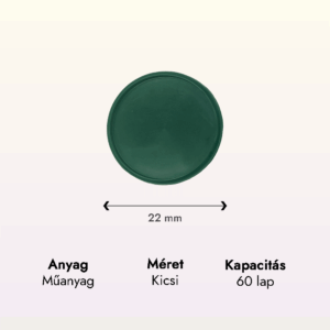 sötétzöld műanyag kicsi korong adatok lapraforgó korongos füzet családinaptár