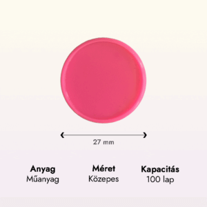 neon rózsaszín műanyag közepes korong adatok lapraforgó korongos füzet családinaptár