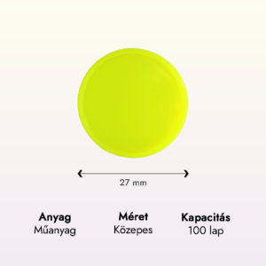 neon sárga műanyag közepes korong adatok lapraforgó korongos füzet családinaptár