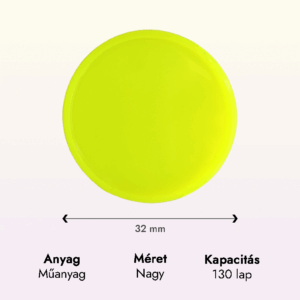 neon sárga műanyag nagy korong adatok lapraforgó korongos füzet családinaptár