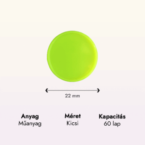 neon világos zöld műanyag kicsi korong adatok lapraforgó korongos füzet családinaptár