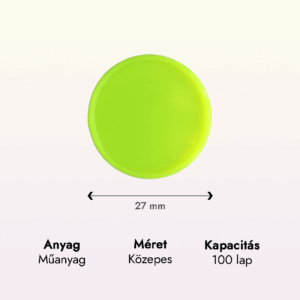 neon világos zöld műanyag közepes korong adatok lapraforgó korongos füzet családinaptár