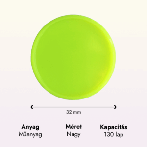 neon világos zöld műanyag nagy korong adatok lapraforgó korongos füzet családinaptár