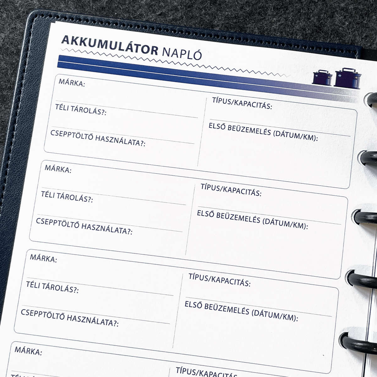 Szerviznapló - autóhoz, motorhoz 8 szerviz fuzet akkumlatornaplo