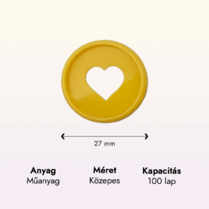 szív alakú narancs műanyag közepes korong adatok lapraforgó korongos füzet családinaptár